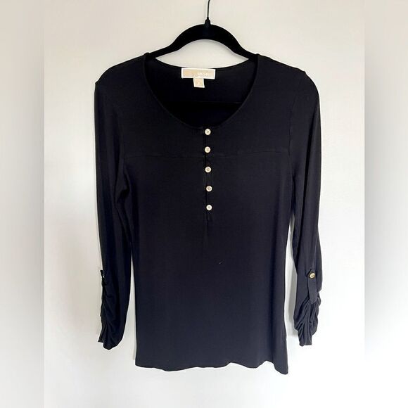 *2/$30* MICHAEL Michael Kors 3/4 sleeve button up top - Picture 1 of 7